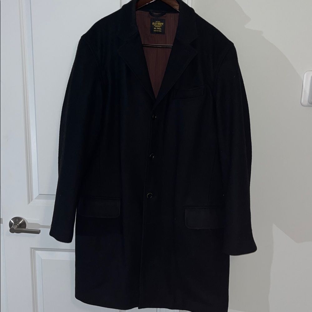 Vintage Heavy OLD NAVY Traditional 3 button Trenchcoat Overcoat XL TALL Wool